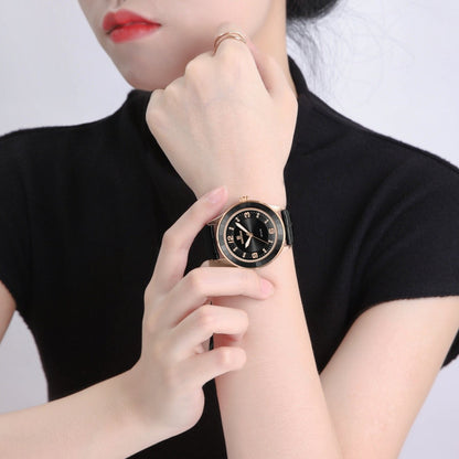 Naviforce 5040 Original New Woman Black Leather Classic Watch Ladies Girls Wristwatch Elegant Quartz Women's Watches