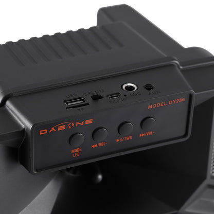 Caixa de Som Portátil Sem Fio Bluetooth 1000W Grande Luz LED Estéreo para Festa FM Karaokê Subwoofer 8 polegadas com Microfone e Controle Remoto