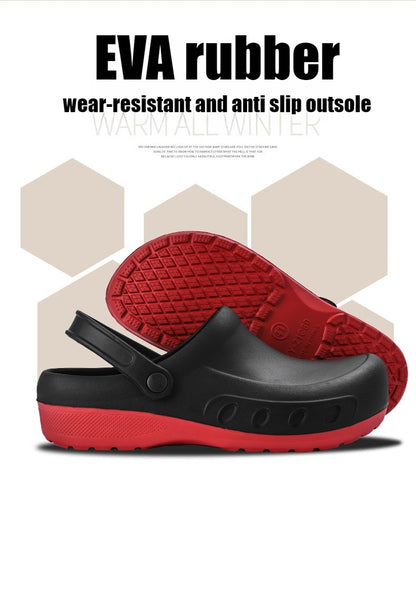 Men Chef Clogs Men Kitchen Shoes EVA Injection Shoes Anti-slip Outsole Comfortable Garden Clogs Waterproof Sandal Big Size 40-46
