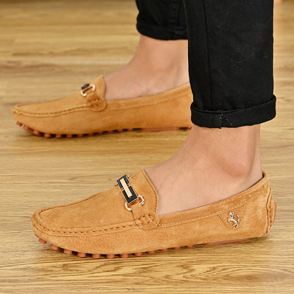 YRZL Loafers Men Big Size 48 Soft Driving Moccasins High Quality Flats Genuine Leather Shoes Men Slip-on Suede Loafers for Men