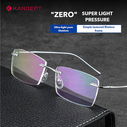 KANSEPT Square Myopia Eyeglasses Photochromic Lenses Man Blue Light Ultra-light Titanium Reading Glasses Men Optical Women Lens