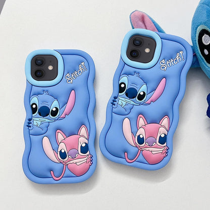 Capa de Silicone Macia com Ponto de Onda para iPhone 16 15 14 13 12 11 Pro Plus mini Max Xs XR 6 7 8 SE
