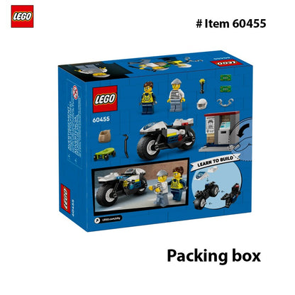 LEGO 60455 City Perseguição Policial de Moto, Brinquedo de Construção para Crianças - Blocos de Montar para Brincadeiras de Faz de Conta para Meninos e Meninas, Presente de Aniversário