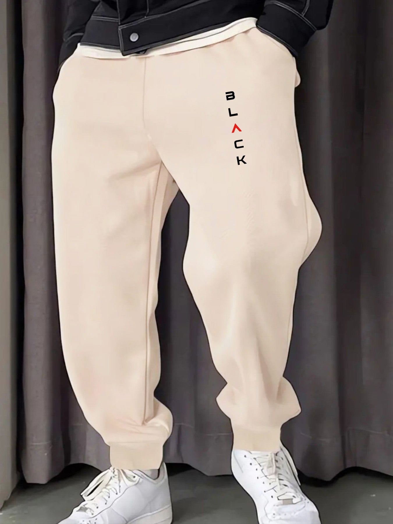 Calça Moletom Masculina Estampada Simples Preta Confortável Calça Multicolorida Y2K Calça de Moletom Casual para Corrida Unissex