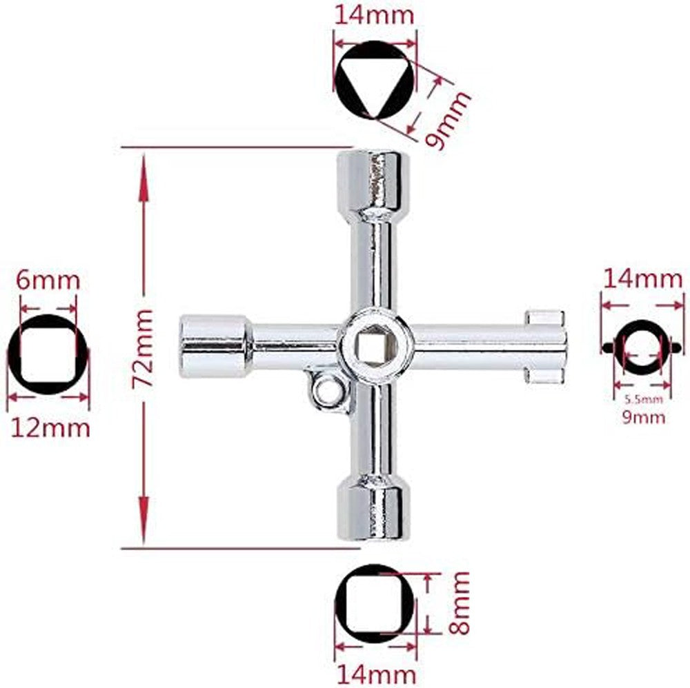 Chave Triângulo Multiuso para Água Chave Inglesa de Encanamento Quadrada Triângulo de Trem Armário Elétrico Armário de Elevador