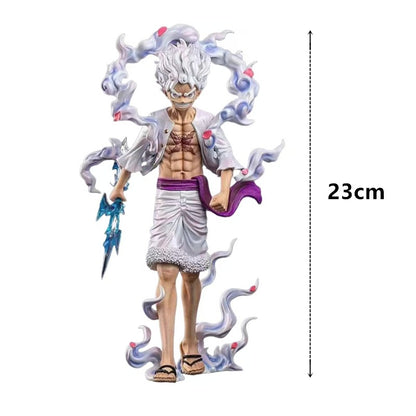 23cm One Piece Anime Zook Nica Monkey Luffy Gear 5 Action Figure PVC Statue Model Toy Gift Desktop Ornament