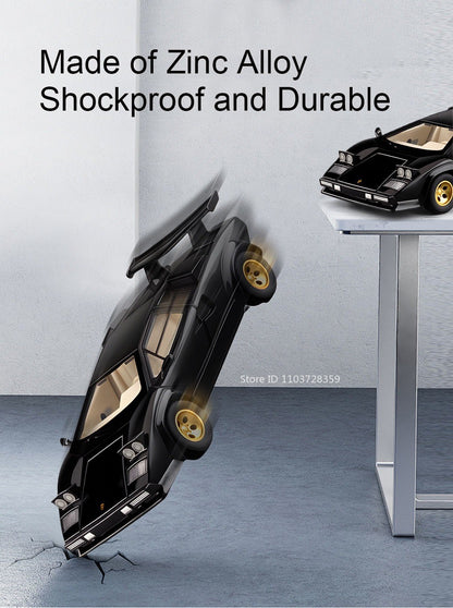 1:24 Countach LP500S VENENO Miniatura de Carro Esportivo Brinquedo Liga Fundida Luz e Som Puxar para Trás Portas Abertas Coleção Supercarro