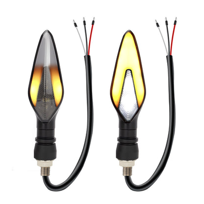 1 par de luzes LED para piscas de motocicleta, branco, amarelo, indicador, fluxo de água, indicador traseiro, pisca-pisca, DRL, luz de circulação diurna