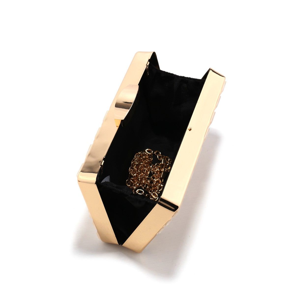 Acrylic Women Clutch Evening Bags Flap Luxury New Arrival Hollow Out Style Glitter Handbags Metal Chain Party Wedding Bridal Pro