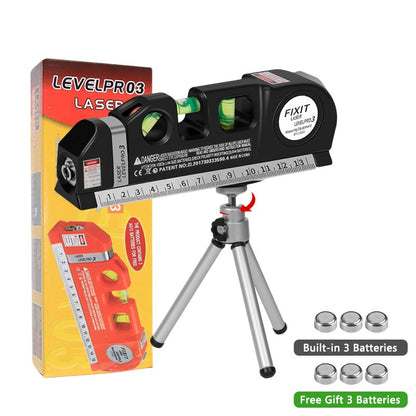 Ferramenta Niveladora a Laser, Nível a Laser Multiuso de Precisão com Tripé Opcional, Linha Transversal Padrão Ajustável a Laser 2,5m/8 pés