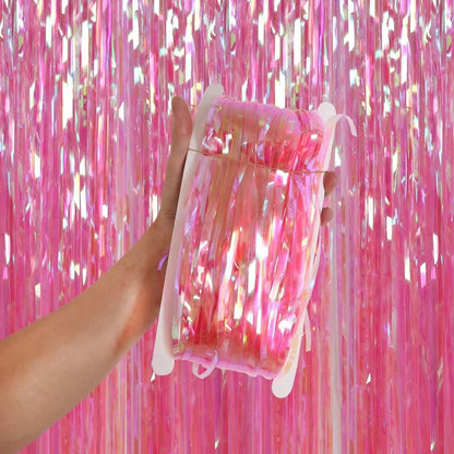 Shiny Corlorful Metallic Tinsel Foil Fringe Curtains Photo Booth Props for Engagement Bridal Shower Celebration Party Decoration