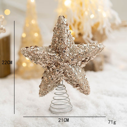 Christmas Ball Painted Ball Golden Silvery Champagne Glitter Stars Christmas Tree Hanging Window Decoration Small Gifts Toys