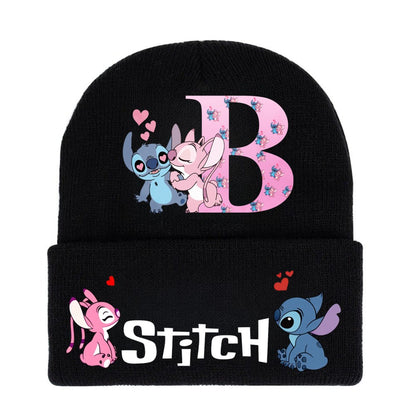 Disney Anime Stitch Chapéu Infantil de Malha com Estampa de Anime para Meninas Touca Gorro Gorro Quente de Malha para Ruas e Áreas Externas Kawaii Presente para Festa de Jogo