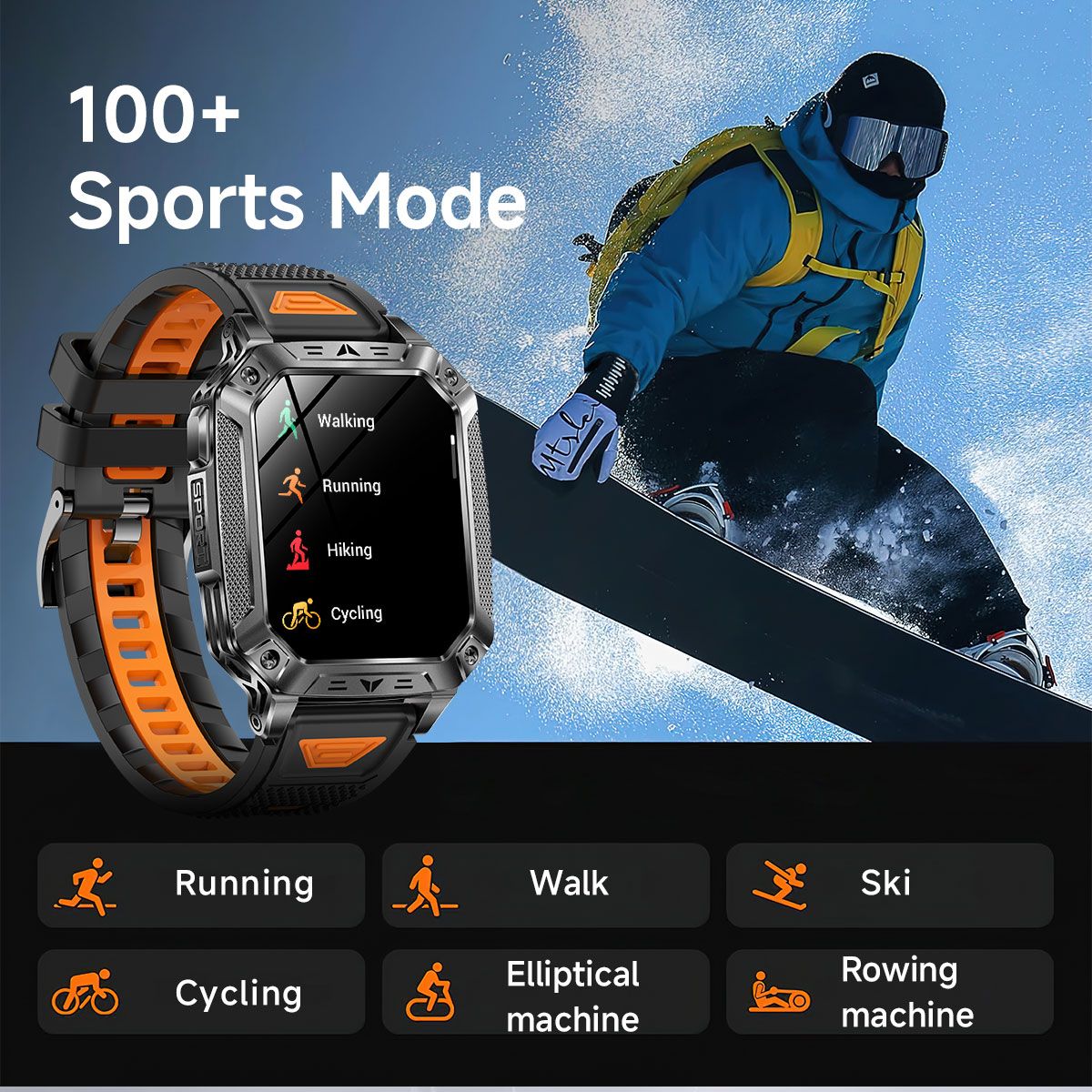 2026 Novo 1400mAh Bateria Grande Militar Ao Ar Livre 2.01 polegadas Smartwatch Masculino 10ATM À Prova D'água Chamada Bluetooth Relógio Inteligente Esportivo