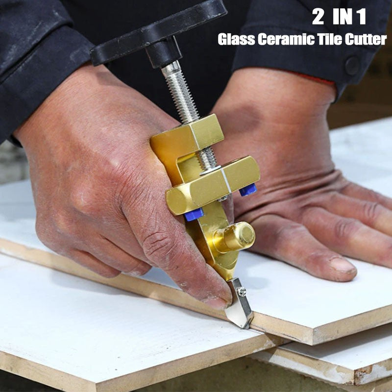 Conjunto de Cortador de Vidro e Cerâmica 2 em 1 com Roda de Faca Máquina de Corte de Rolo de Diamante Abertura de Azulejos Ferramentas Manuais de Construção