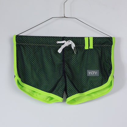 Brand Designer Men's Mesh Beathable Home Flat Pants Boxer Underwear Aro pants Breathable Pure Loose Fitting Underpants For Male