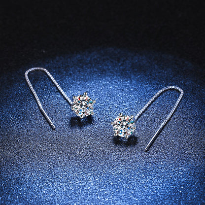 Brincos Pendentes de Moissanite de Dez Quilates para Mulheres, Joia Elegante com Corte Hexagonal, Presente de Luxo para Aniversário e Festas