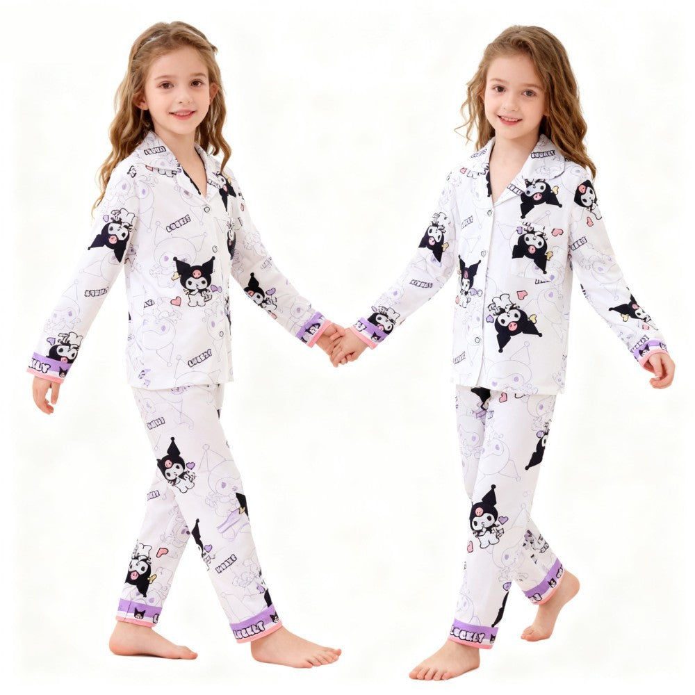 Sanrio Kuromi Girls Pajamas Sets Pijamas Navideños Melody Cinnamoroll Kids Pyjamas Girls Clothes 2pcs Full Sleeve & Pants Sets