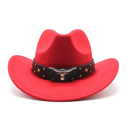 New Women's Men's Wool Western Cowboy Hat For Gentleman Lady Winter Autumn Jazz Cowgirl Cloche Sombrero Caps 2 Big Size