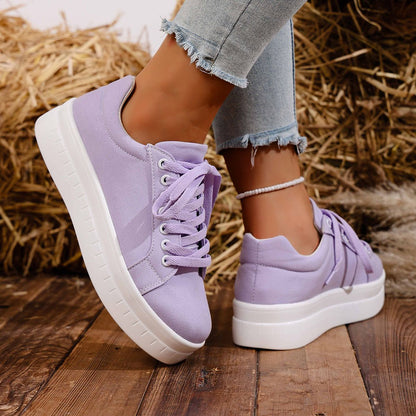 Tênis Feminino 2025 Nova Moda Casual Sapatos Femininos Tênis Designer de Verão Feminino Cadarço Plataforma Esporte Sapatos Feminino