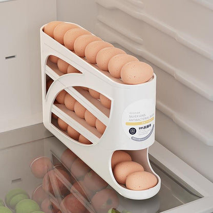 Auto Rolling Egg Dispenser 4 Tiers Auto Rolling Egg Storage Dispenser Rack Reusable Organizer Kitchen Egg Container for