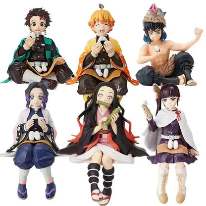 10-15cm Anime Demon Slayer Figura Kamado Tanjirou Nezuko Sentado Posição Action Figure PVC Modelo Boneca Coleção Brinquedo Presente