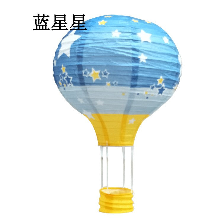 1pc Ceremony Holiday Party Folding Paper Lantern Hot Air Balloon Shape 30/40cm Pink Blue For Kids Baptism Birthday Wedding Decor