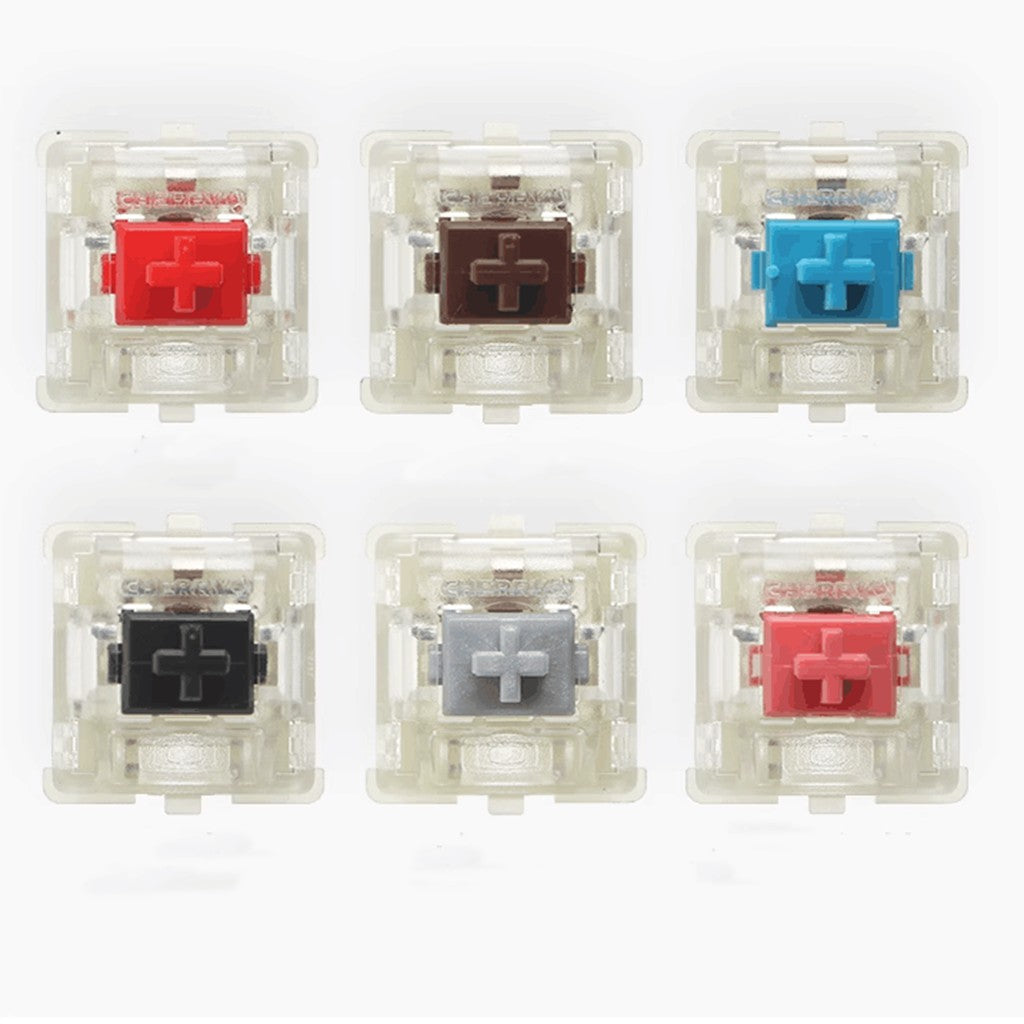 Teclas originais NOVAS Cherry MX para teclado mecânico prateadas vermelhas pretas azuis marrons lineares táteis Cherry Clear SMD RGB
