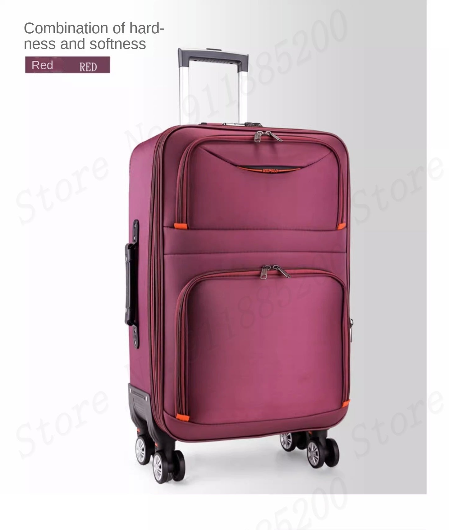 30" Large Capacity Black Luggage Waterproof Durable Trolley Case Oxford Cloth Detachable Spinner Wheel 20" Password Suitcase