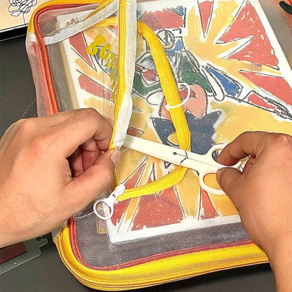 1 handheld file storage bag - 3-layer large capacity for organizers, durable file holders, school, office, home organizations -