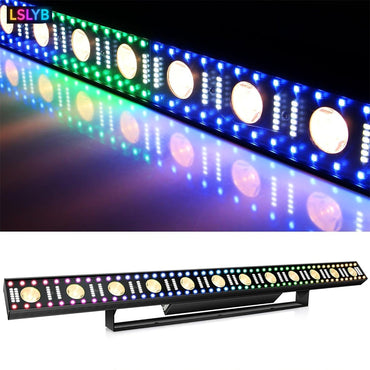 100W 3IN1 RGB LED Stage Light Bar RGB Color Chasing White Strobe Warm Beam DMX Sound Control for DJ Live Music