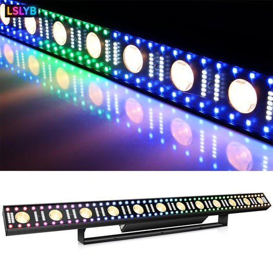 100W 3IN1 RGB LED Stage Light Bar RGB Color Chasing White Strobe Warm Beam DMX Sound Control for DJ Live Music