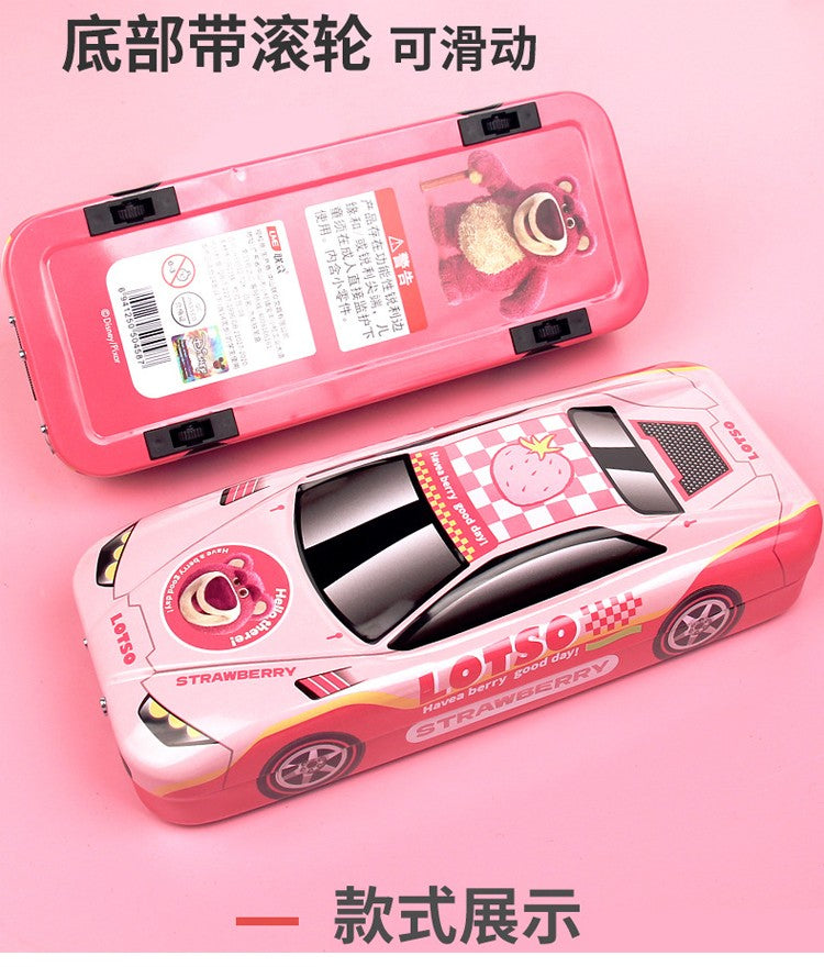 Estojo de Lápis Carros Disney Pixar Caixa de Papelaria Infantil Grande Capacidade Carro McQueen Tridimensional Estojo de Lápis Presente para Jardim de Infância