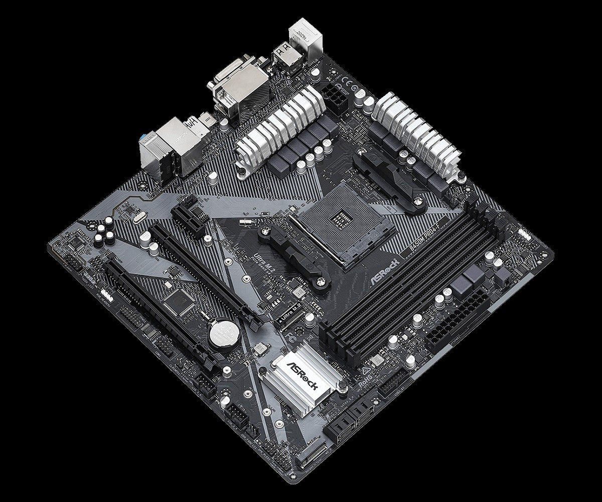 Placa-mãe ASRock B450 B450M B450M Pro4-F R2.0 Placa-mãe AM4 DDR4 128GB CPU usada Ryzen 5 5600 5600G R7 5700 5600 5700 5800