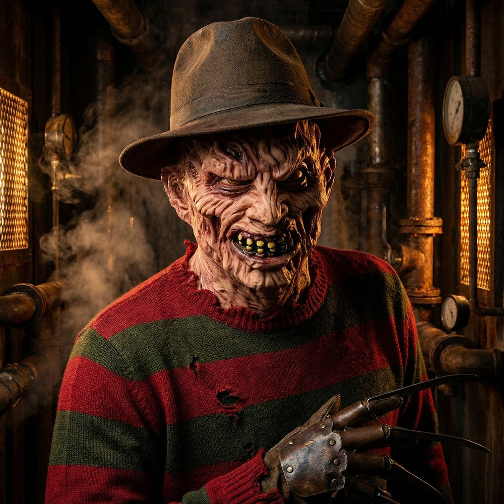 Freddy Latex Mask Horror Demon Halloween Costume Prop For Movie Cosplay Party Scary Elm Street Killer Mask Prank Head Cover