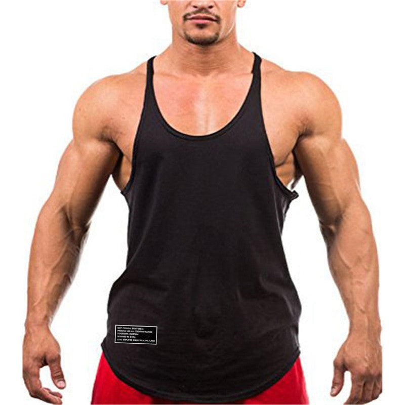 Gym Bodybuilding Fitness Vests Mens Running Sport Cotton Tank Tops Summer Breathable Sleeveless Y Back Suspender Belt Undershirt