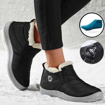 Women Boots Waterproof Winter Boots Fur Shoes Women Slip On Ankle Boots Snow Botas Mujer 2025 Winter Shoes Couple Short Boot