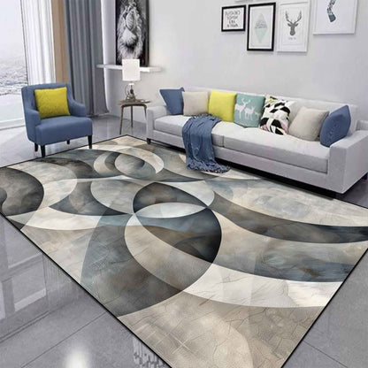 Red Black Swirl Rug Abstract Carpet for Living Room Large Bedroom Decoration Rug Light Luxury Sofa Coffee Table Mat Non-slip