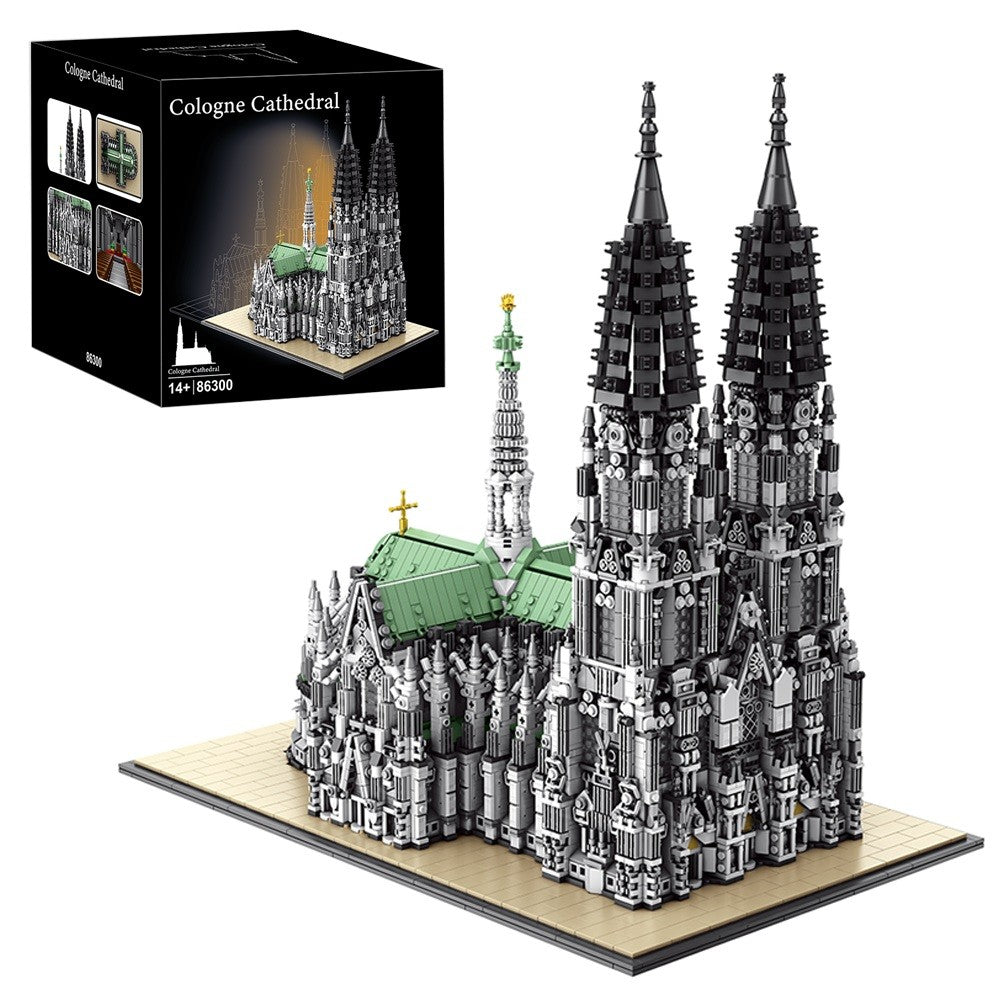 Barweer 8614PCS Cologne Cathedral Building Blocks Set Gothic Church Architecture Modular Construction Model Bricks Assembly Toys for Adults Christmas Gift Home Decoration