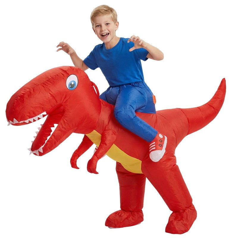 Adult & Child Inflatable Dinosaur Costume Rideable Tyrannosaurus Rex Air-Filled Fun Costume for Masquerade Parties & Halloween