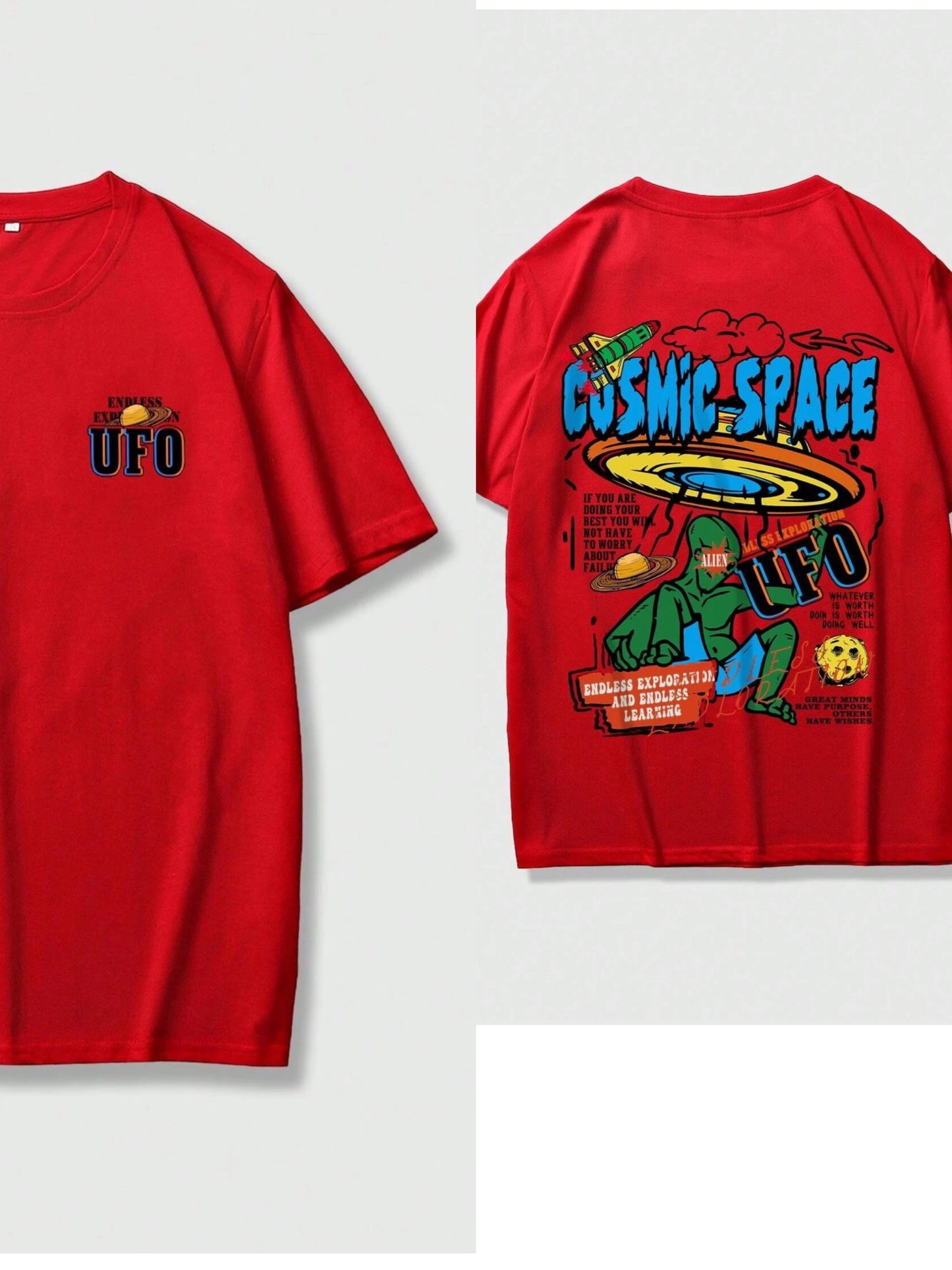 UFO 2024 New Men's T-shirt Luxury Brand Clothes Harajuku Y2k Graphic T Shirts Men Oversized T Shirt Free Shipping Printed