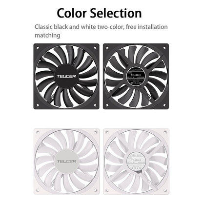 TEUCER TE-12012 Ultra-thin Cooling Fan 120x120x12mm Ultra-thin Size Low Noise 4PIN PWM For Desktop Computer CPU Cooler