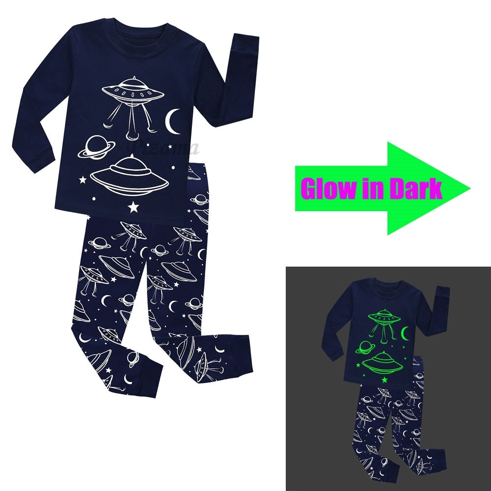 Kids Christmas Pyjamas Toddler Pajamas Boys Glow In The Dark Pyjamas Baby Pyjamas Sleepwear For Kids Roupas Infantil Homewear