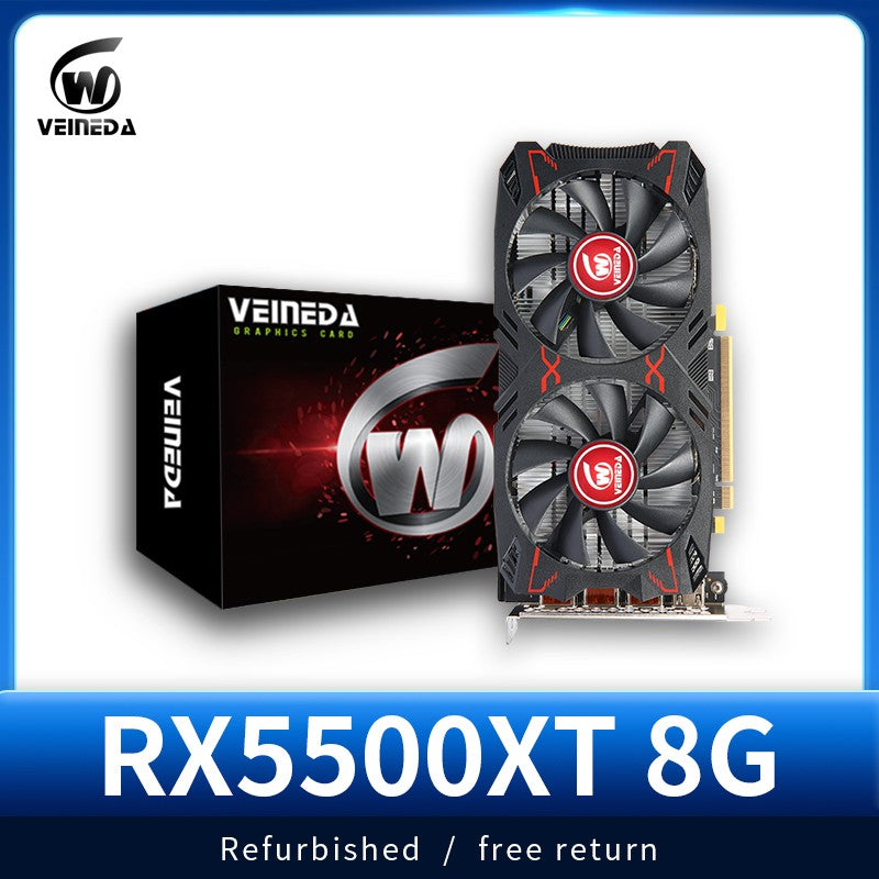 Placa de Vídeo Veineda RX5500XT 8GB GDDR6 RX 5500 XT Placas de Vídeo PCI Express 4.0 X Desktop RX5500 XT 8G 128BiT