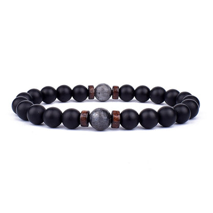 Pulseira de Pedra Vulcânica para Homens Lava Madeira 8mm Contas Pulseira Buda Tibetano Corrente de Pulso Feminina Masculina Jóias Presente Novas Pulseiras