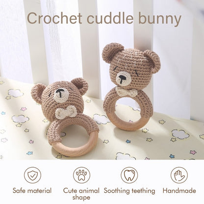 Brinquedos de Crochê para Bebês Chocalho de Animal Desenho Animado Chocalhos Musicais para Bebês Chocalho de Dentista Kawaii Brinquedo de Bebê 0-12 Meses Brinquedos Montessori