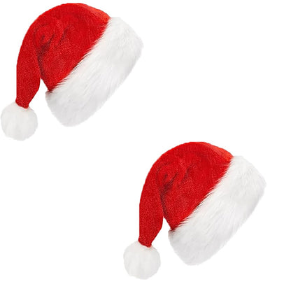 Red Fluffy Christmas Santa Hat Adult Kid Santa Hat Ornaments Xmas Home Birthday Party Near Year Festive Baby Shower Holiday Gift