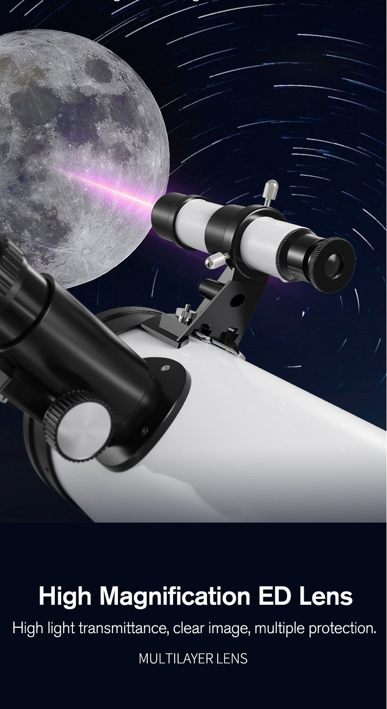 Telescópio Profissional Astronômico 875X F70076 Monocular 114MM de Grande Abertura 76700 para Observação de Estrelas, Pássaros, Lua e Filtro Solar