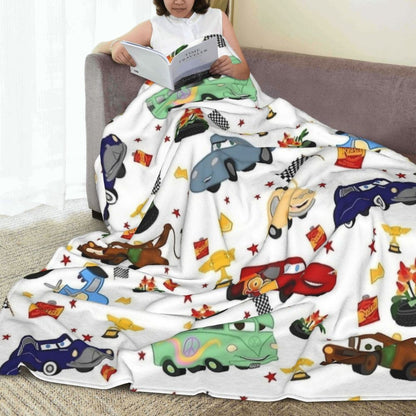 Cobertor Carros Relâmpago McQueen "A Vida É Uma Estrada" Cobertor Aveludado Respirável Super Quente para Cama Sofá Manta Fina de Pelúcia