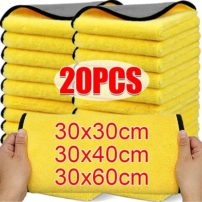 Double Sides Car Microfiber Cloths Super Absorbent Washing Drying Cleaning Towels Auto Detailing Towel Rags Clean Tool